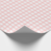 Cute Retro Roze Gingham ruitpatroon Cadeaupapier (Hoek)