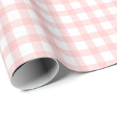 Cute Retro Roze Gingham ruitpatroon Cadeaupapier (Rol Hoek)