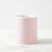 Cute Retro Roze Gingham ruitpatroon Koffiemok (Center)