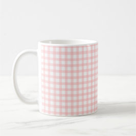 Cute Retro Roze Gingham ruitpatroon Koffiemok