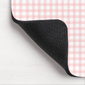 Cute Retro Roze Gingham ruitpatroon Muismat (Hoek)