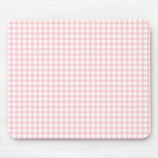 Cute Retro Roze Gingham ruitpatroon Muismat (Voorkant)