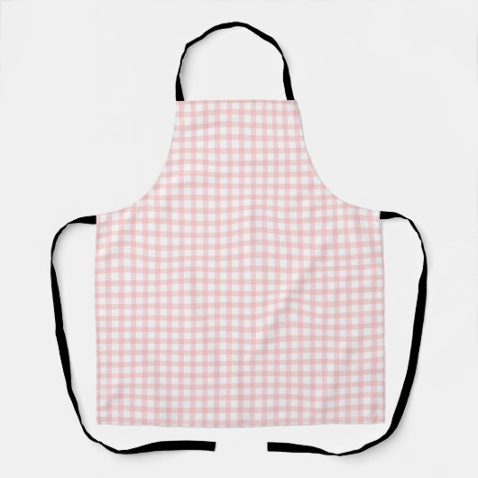 Cute Retro Roze Gingham ruitpatroon Schort (Voorkant)