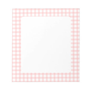 Cute Retro Roze Gingham Schotlandse ruit motief Notitieblok