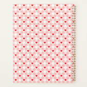 Cute Retro Roze Hart Gingham Plaid patroon Planner (Achterkant)