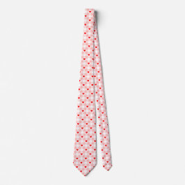 Cute Retro Roze Hart Gingham Schotlandse ruit patr Stropdas