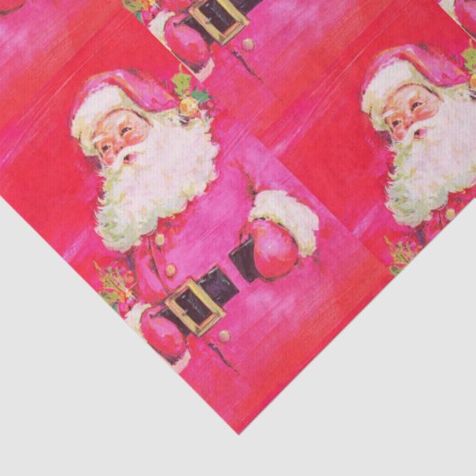 Cute Retro  roze kerstmis Tissuepapier (Detail)