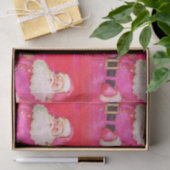 Cute Retro  roze kerstmis Tissuepapier (Geschenk)