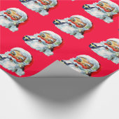 Cute Retro Santa Cadeaupapier (Hoek)