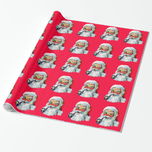 Cute Retro Santa Cadeaupapier