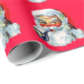 Cute Retro Santa Cadeaupapier (Rol Hoek)
