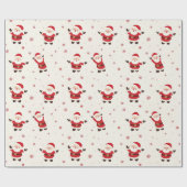 Cute Retro Santa Christmas Wrapping Paper Cadeaupapier (Vlak)