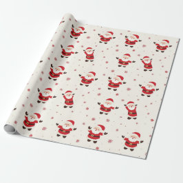 Cute Retro Santa Christmas Wrapping Paper Cadeaupapier
