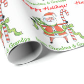 Cute Retro Santa Claus Persoonlijk Cadeaupapier (Rol Hoek)