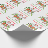 Cute Retro Santa Claus Persoonlijke Kerstmis Cadeaupapier (Hoek)