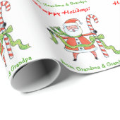 Cute Retro Santa Claus Persoonlijke Kerstmis Cadeaupapier (Rol Hoek)