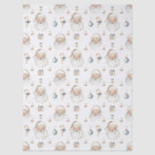 Cute Retro Santa Claus White Christmas Tissuepapier (Voorkant)