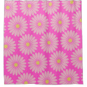 Cute Retro Scandinavian Flower Pattern (roze) Douchegordijn (Voorkant)