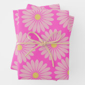 Cute Retro Scandinavian Flower Pattern (roze) Inpakpapier Vel (In situ)