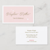 Cute Retro Script roze Beauty Visitekaartje (Voorkant / Achterkant)
