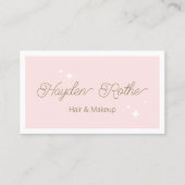 Cute Retro Script roze Beauty Visitekaartje (Voorkant)