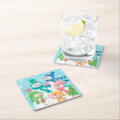 Cute Retro Snowman Kerstmis Kartonnen Onderzetters (Insitu)