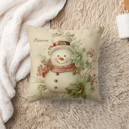 Cute Retro Snowman Kerstmis Kussen (Deken)