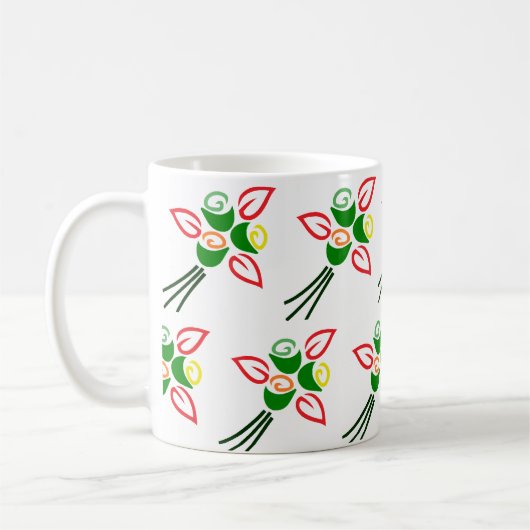 Cute Retro Springtime Flowers on a Coffee Cup Mug Koffiemok (Links)