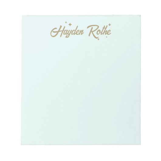 Cute Retro Stars Script Typografie Deeg Blue Notitieblok (Voorkant)