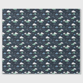 Cute Retro Sterrennacht Sky Pattern Cadeaupapier (Vlak)