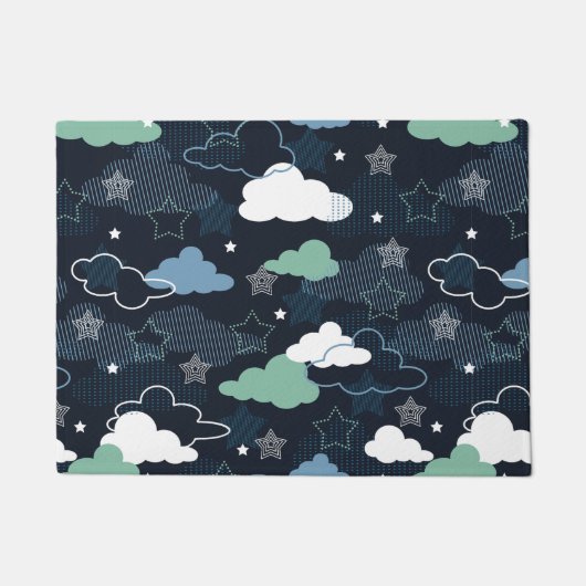 Cute Retro Sterrennacht Sky Pattern Deurmat (Voorkant)