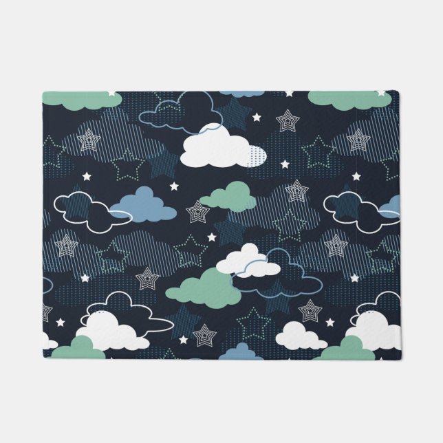 Cute Retro Sterrennacht Sky Pattern Deurmat (Voorkant)
