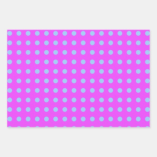 Cute Retro Stippen Pattern in Paars en Periwinkle Inpakpapier Vel (Voorkant 2)