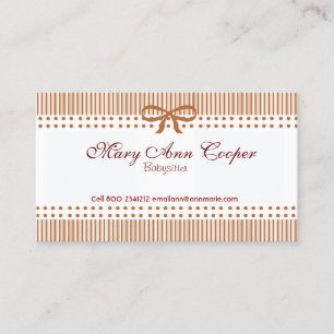Cute Retro Striped Pattern Bow Stropdas Red Visitekaartje