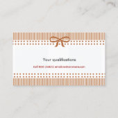 Cute Retro Striped Pattern Bow Stropdas Red Visitekaartje (Achterkant)