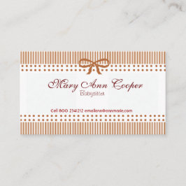 Cute Retro Striped Pattern Bow Stropdas Red Visitekaartje