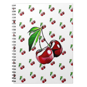 Cute Retro Style Cherry Notitieboek