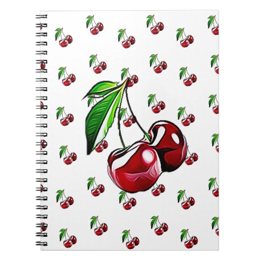 Cute Retro Style Cherry Notitieboek (Voorkant)