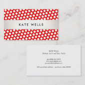 Cute Retro Style Red en White Polka Dot Pattern Visitekaartje (Voorkant / Achterkant)