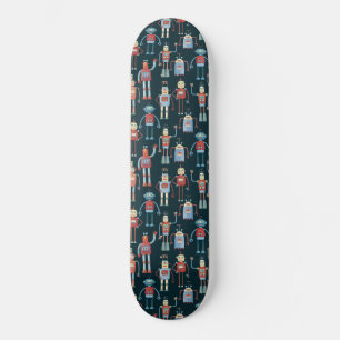 Cute Retro Style Robots van 1950 Persoonlijk Skateboard