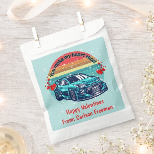 Cute Retro Sun Kids Valentines Car Bedankzakje (Geknipt)