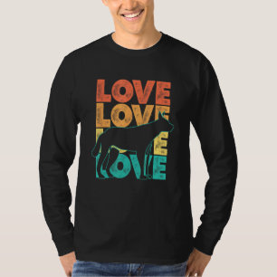 Cute Retro Sunset I Love Dingo Idee for Animal T-shirt