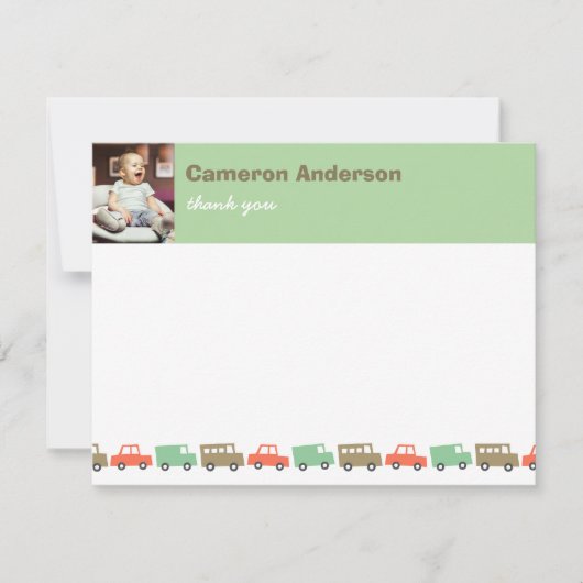 Cute Retro Transport Jongens Speelgoed Kinderen Ve Bedankkaart (Voorkant)