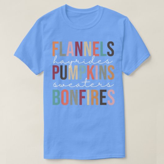 Cute Retro Trendy Beautiful Flannel Pumpkins Bonfi T-shirt (Design voorkant)