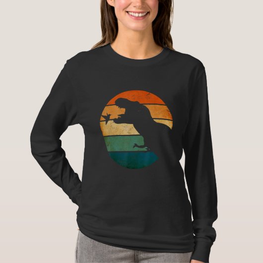 Cute Retro Trex Rex vogelontwerp T-shirt (Voorkant)