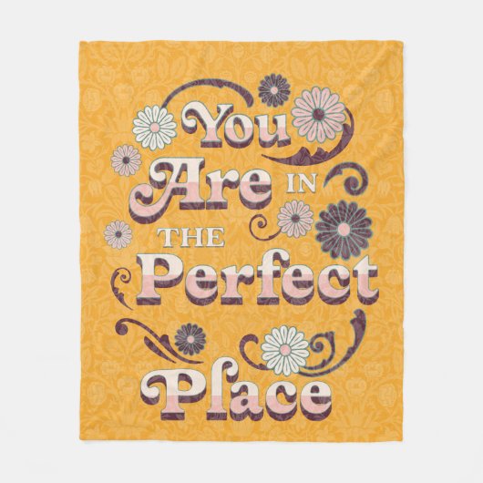 Cute Retro Typography Inspirerend Quote Yellow Fleece Deken (Voorkant)