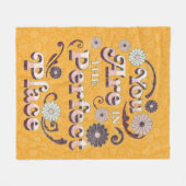 Cute Retro Typography Inspirerend Quote Yellow Fleece Deken (Voorkant (Horizontaal))