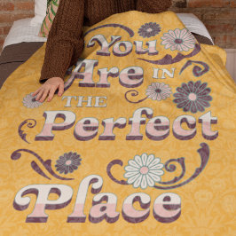 Cute Retro Typography Inspirerend Quote Yellow Fleece Deken