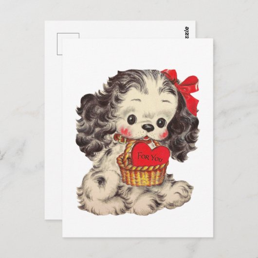 Cute retro Valentijn Briefkaart (Voorkant / Achterkant)