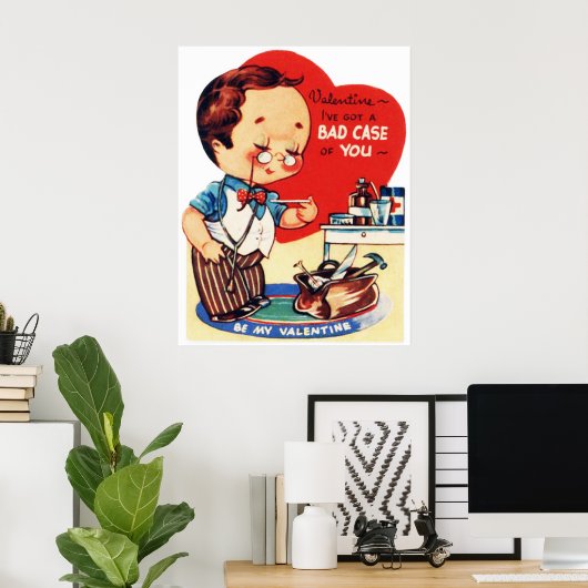 Cute retro  Valentijn Doctor poster (Thuiskantoor)
